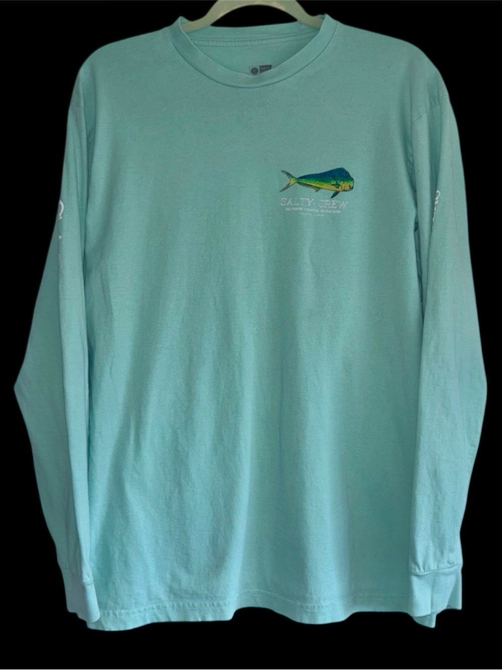 Salty Crew Men's Long-Sleeve Tee in Aqua with Mahi Graphic